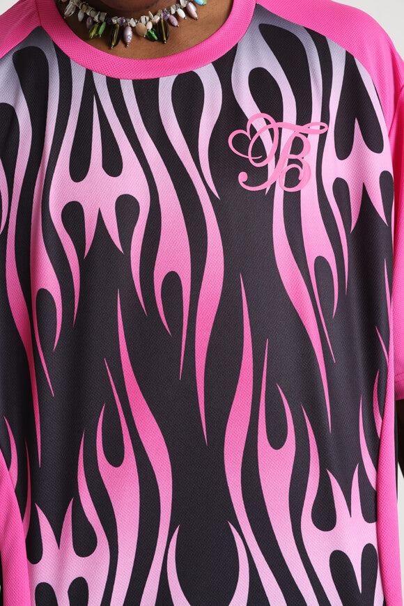 Mesh T-Shirt - Pink + Black