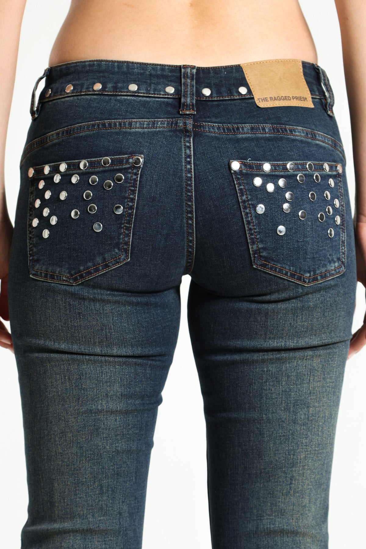 Jean flare avec rivets - Dirty Indigo