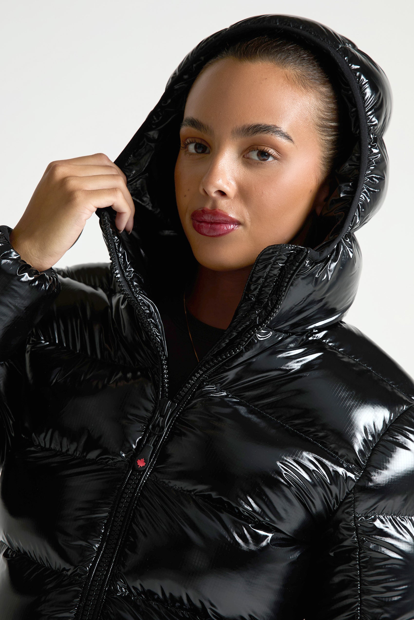Palzino quilted jacket with a shiny effect - Black