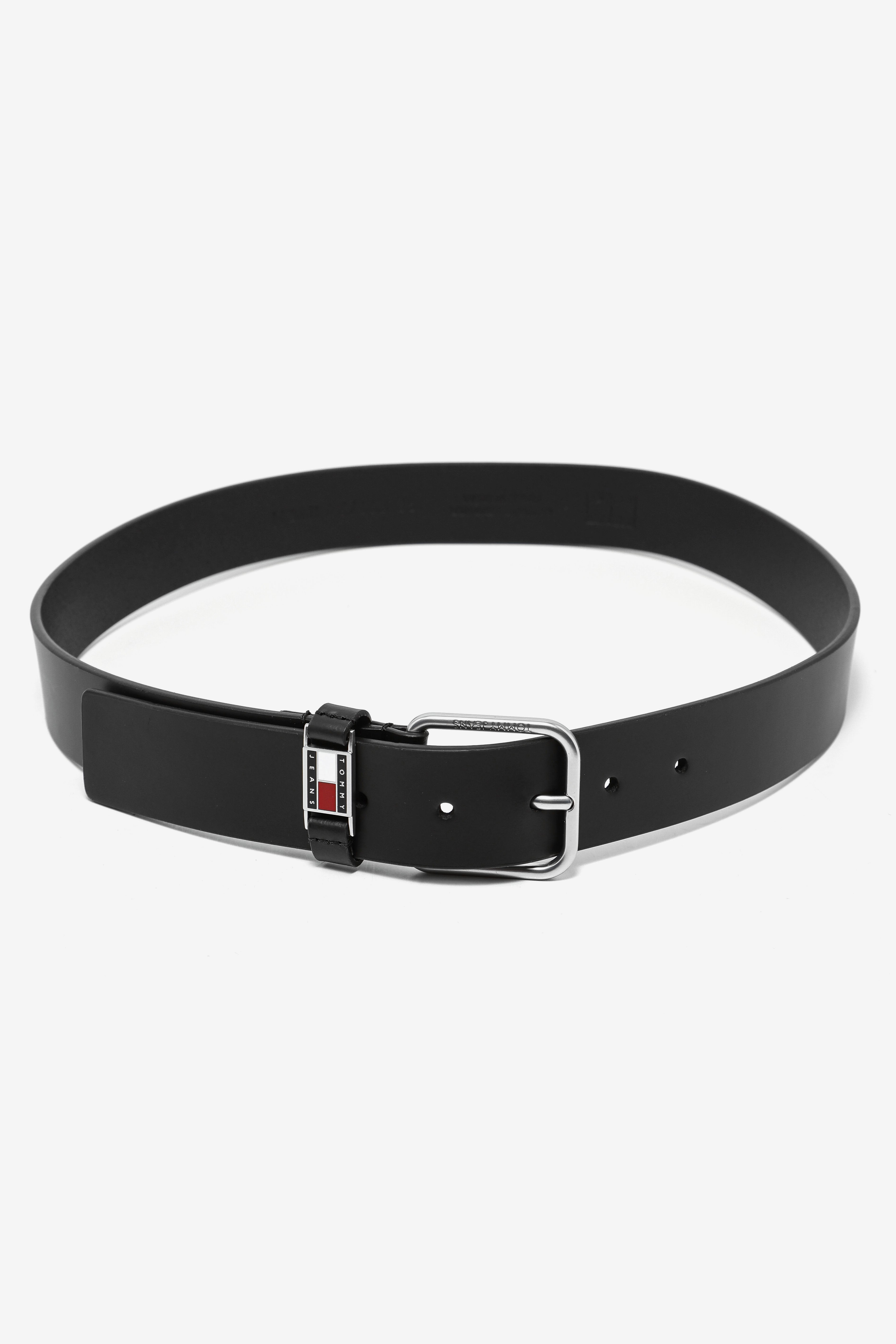 Cintura con spacco in pelle - Black