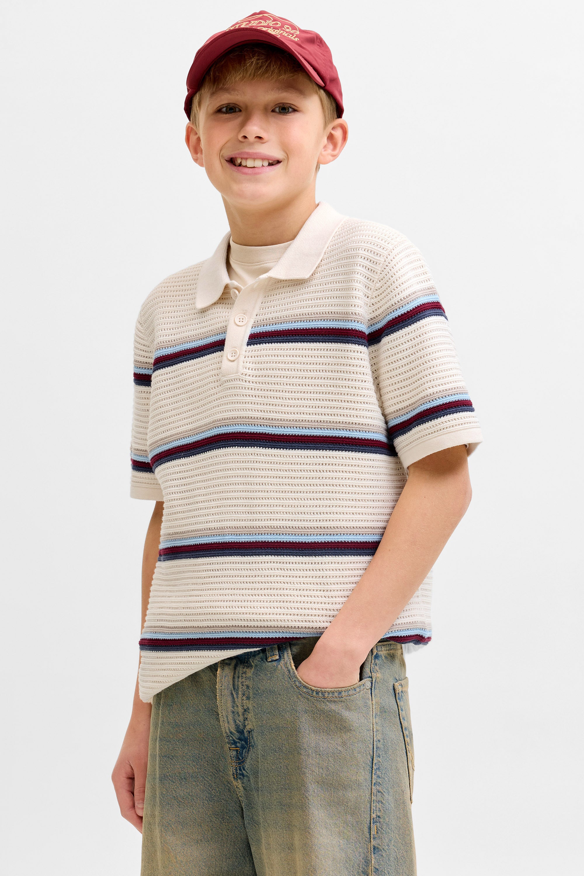 JORMAINE Strick Poloshirt - Sea Salt