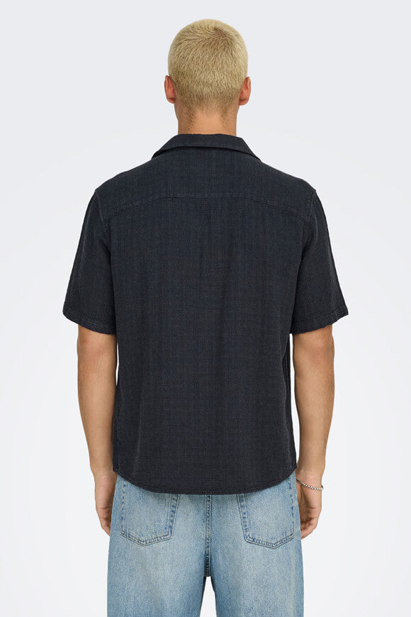 ONSLATHAM linen shirt - Dark Navy