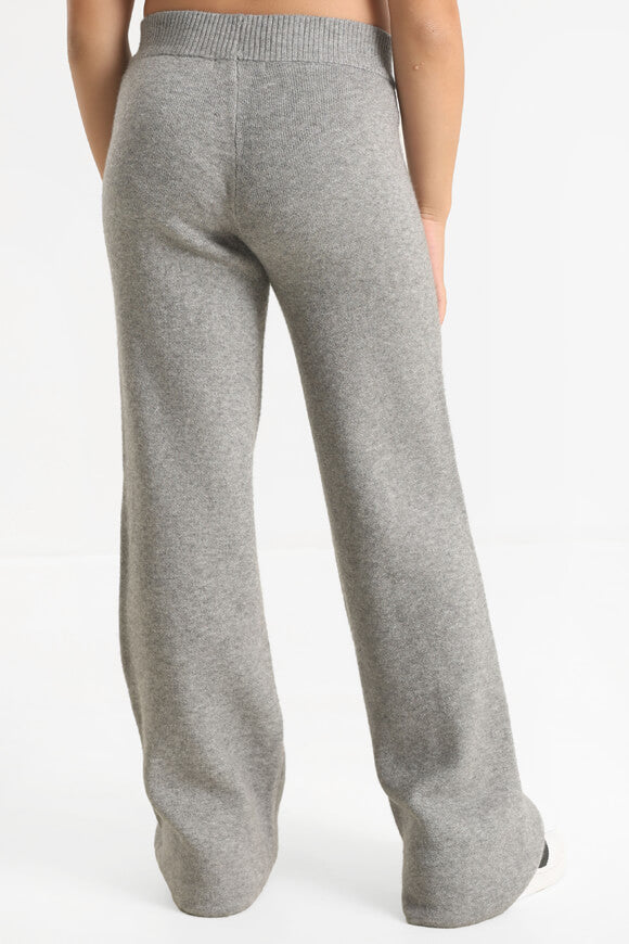 Wide leg knit pants - mottled gray