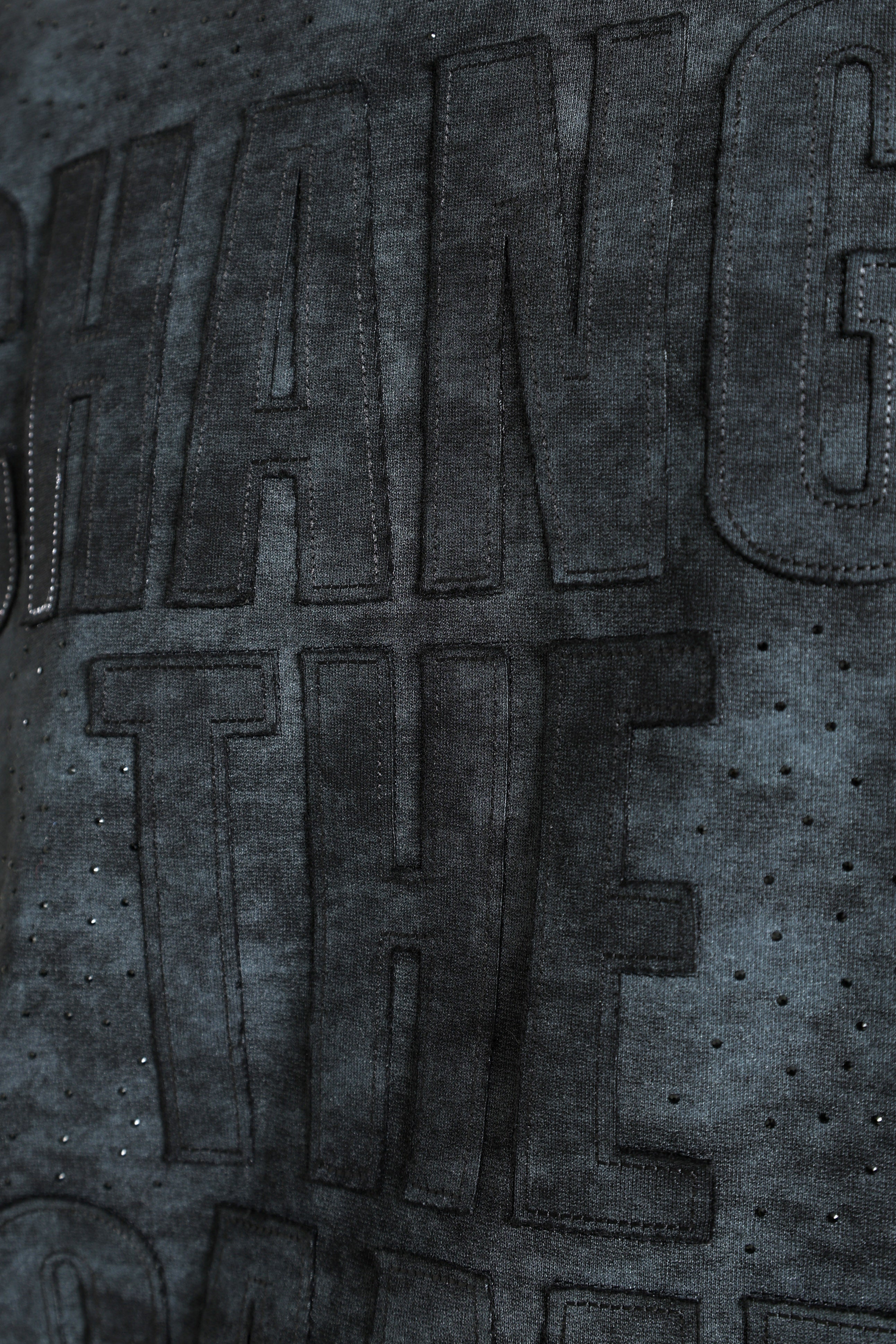 T-Shirt mit Strass - Black Washed