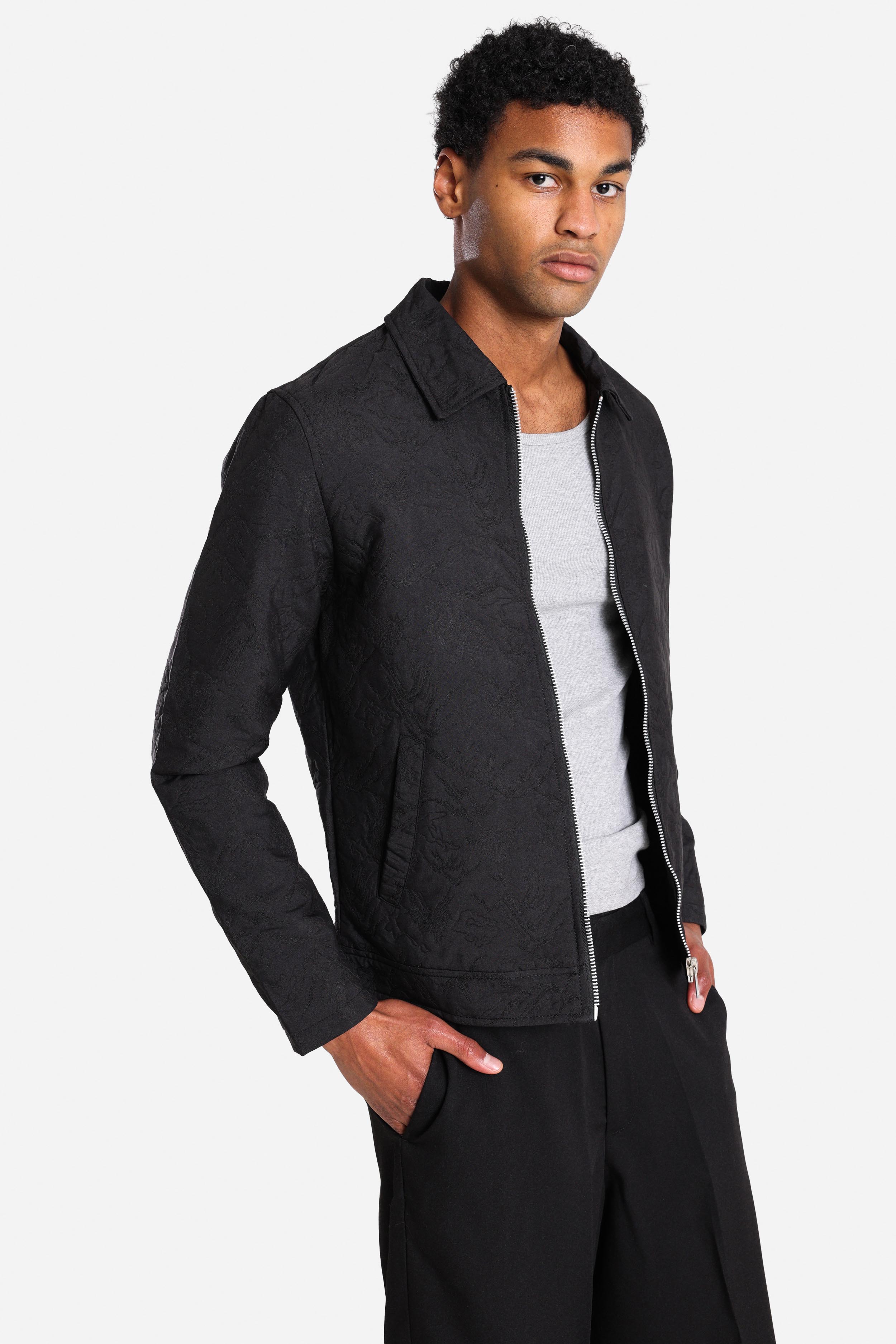 Leichte strukturierte Jacke - Black