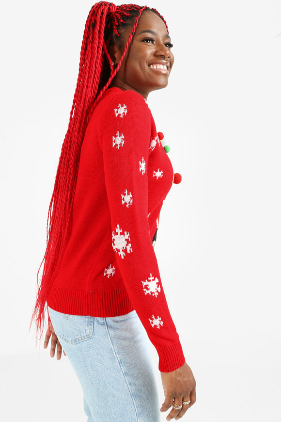 Christmas knitted sweater - Chinese Red