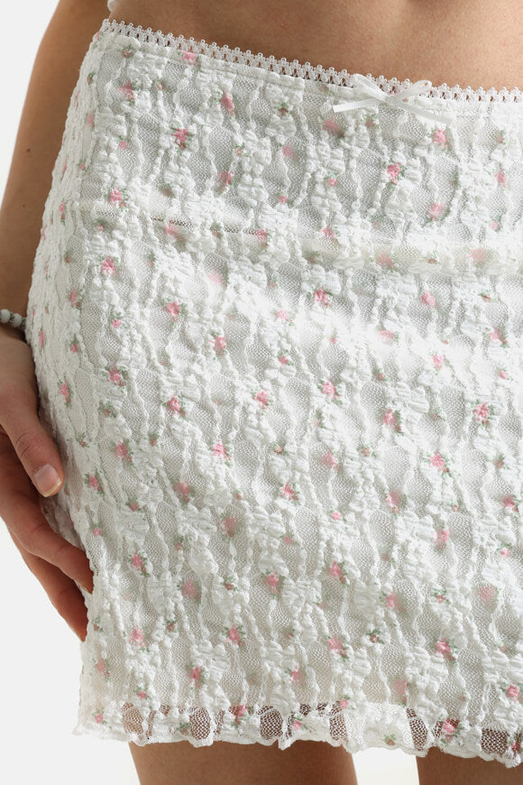 Minigonna in pizzo - Ecru