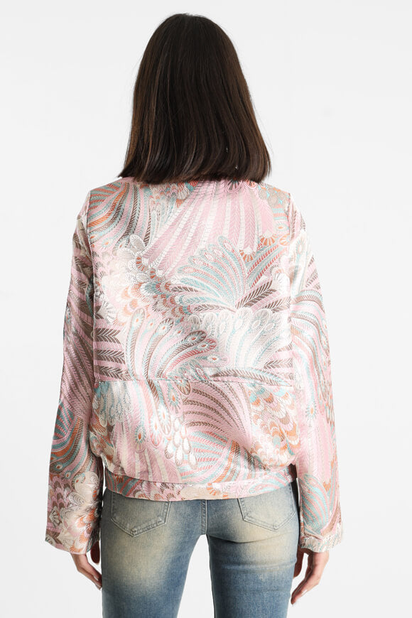 Lightweight bomber jacket - pink + multicolor