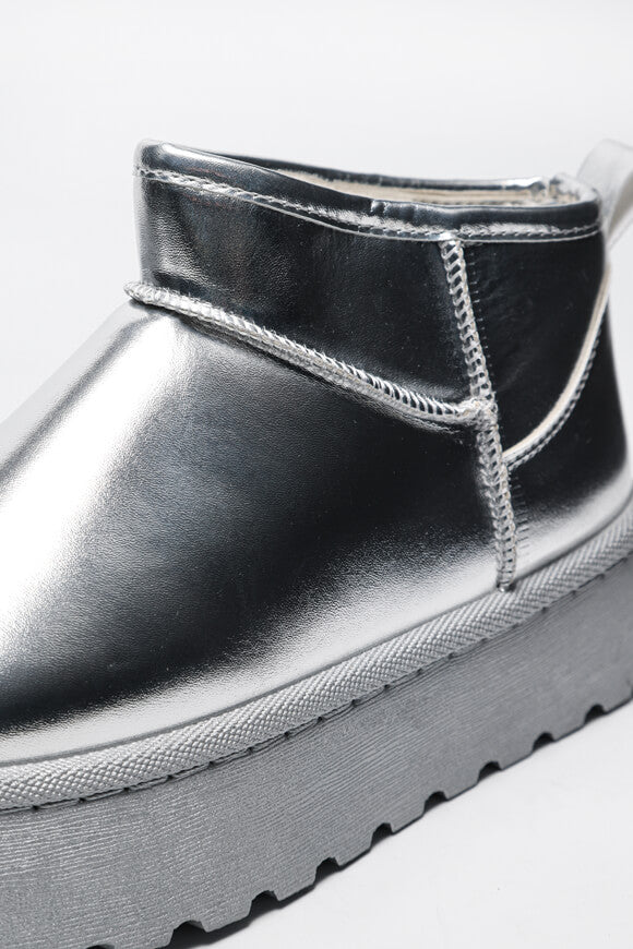Metallic Plateau Stiefelette - Silver