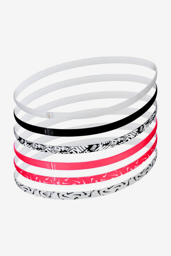 Sechserpack Sport Haarbänder - White + Black + Pink