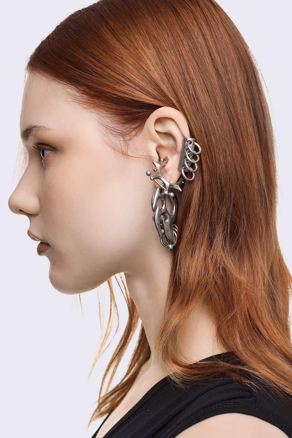 Dark Tribal Ohrrschmuck - Antique Silver