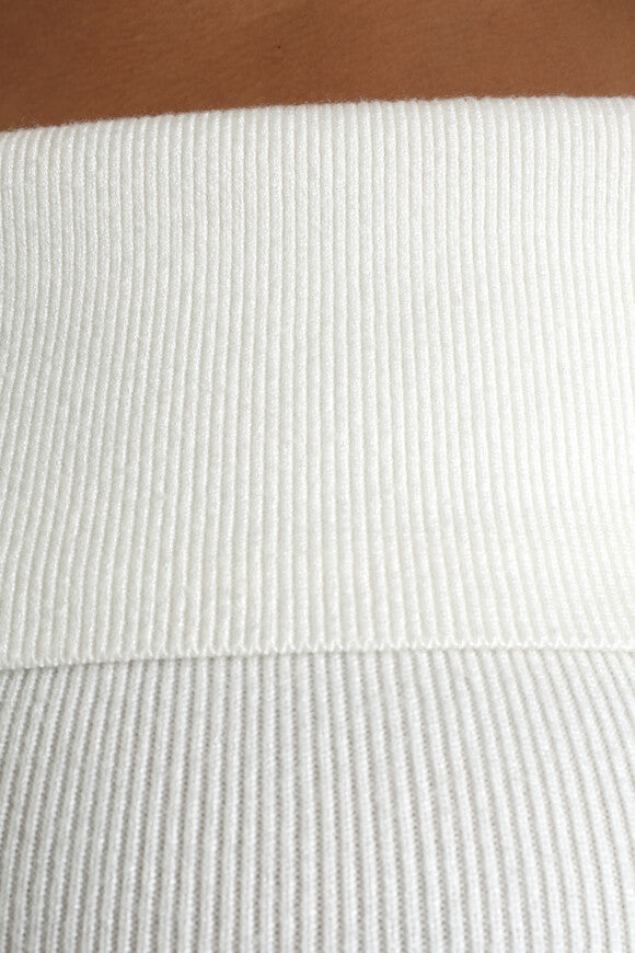 Maxi abito off-shoulder a coste - Offwhite