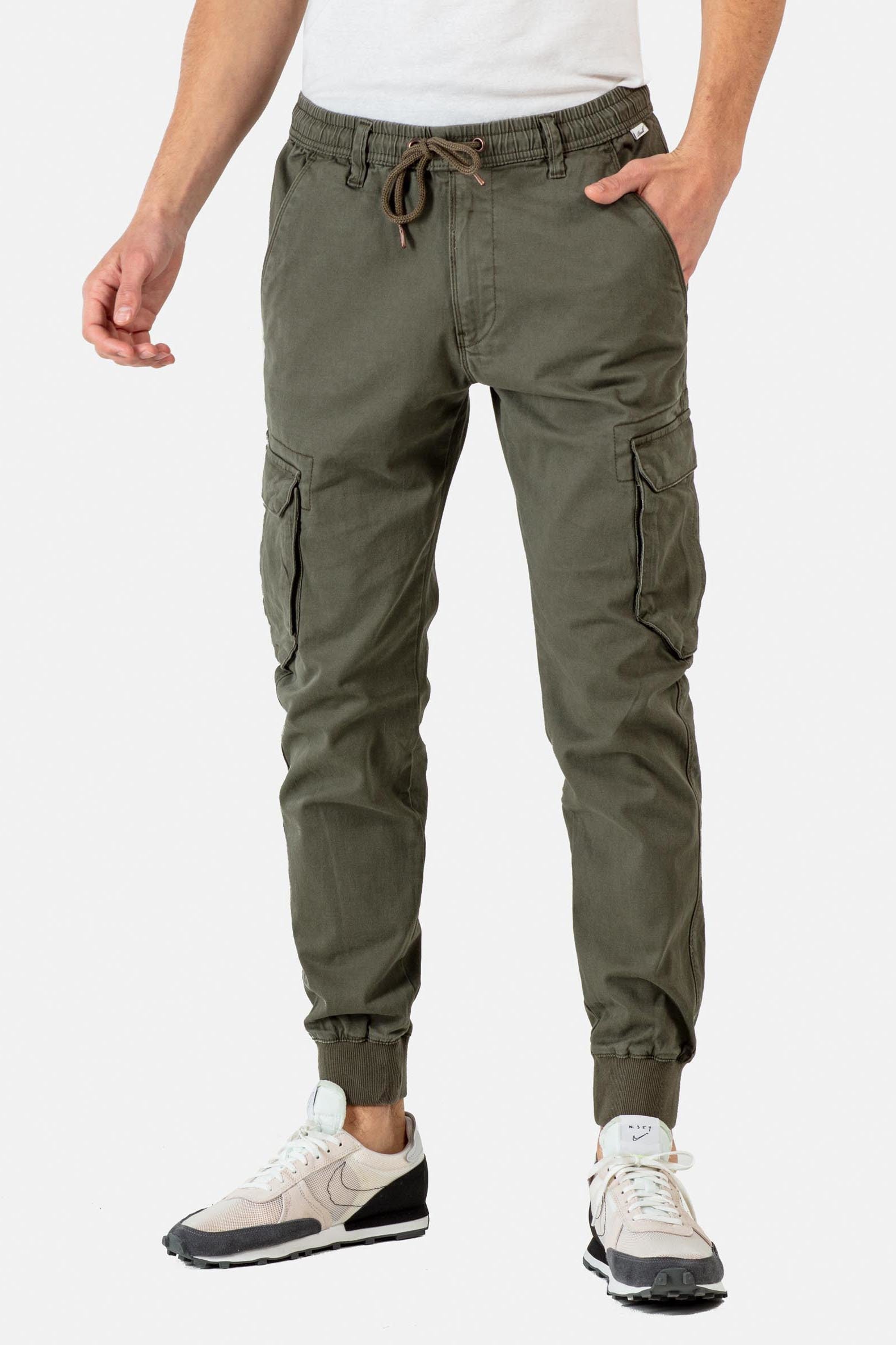 Reflex Rib Cargo Jogger Pant - Olive