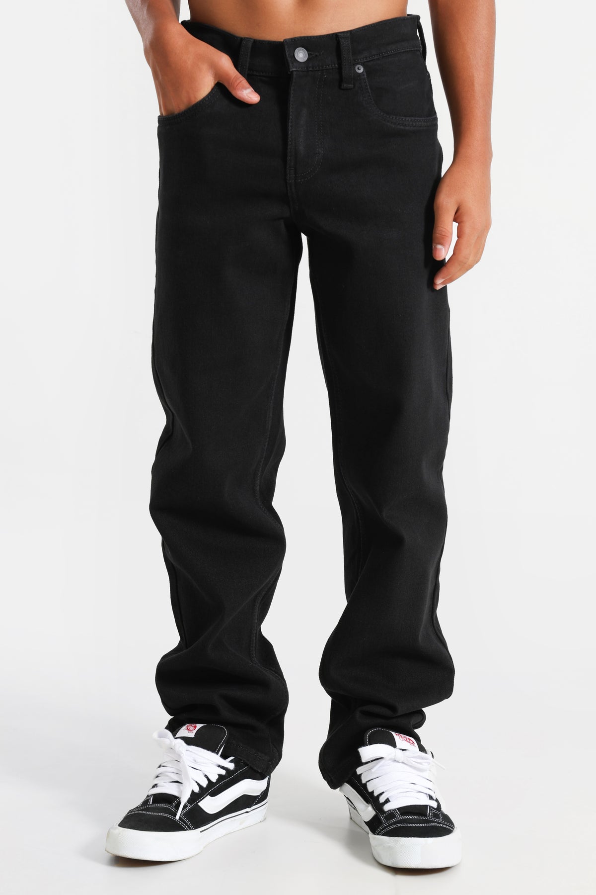 Stay Loose Taper Fit Jeans - Black