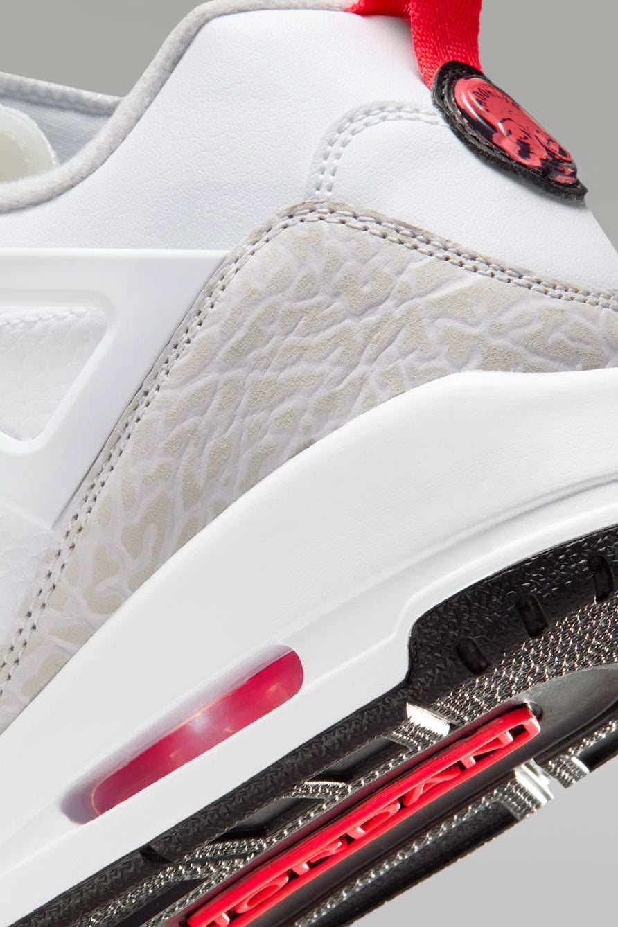 Spizike Sneaker - White + Bright Crimson + Vast Grey