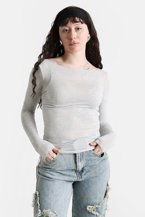 Hudson long sleeve shirt - Light Grey Melange