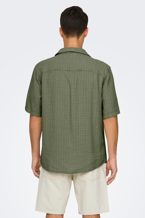 ONSLATHAM linen shirt - Dusty Olive