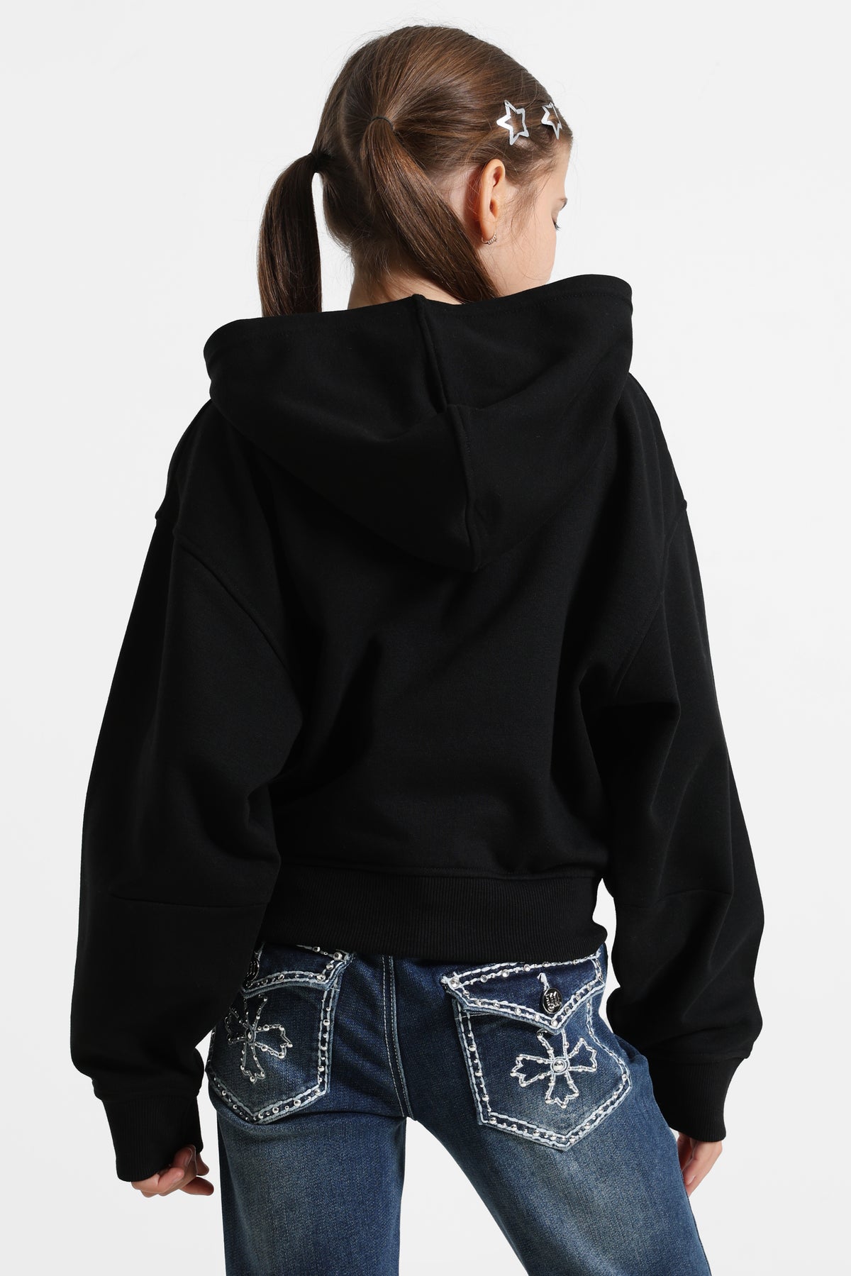 Oversize Kapuzensweatjacke - Schwarz