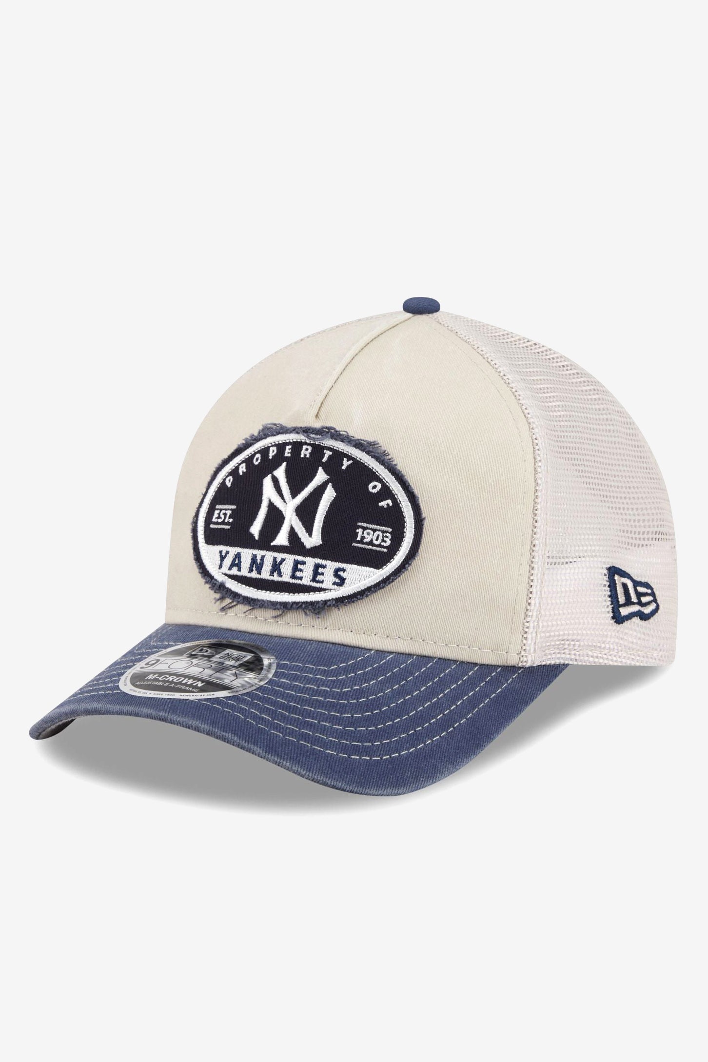 Casquette trucker / snapback - Beige + Blue