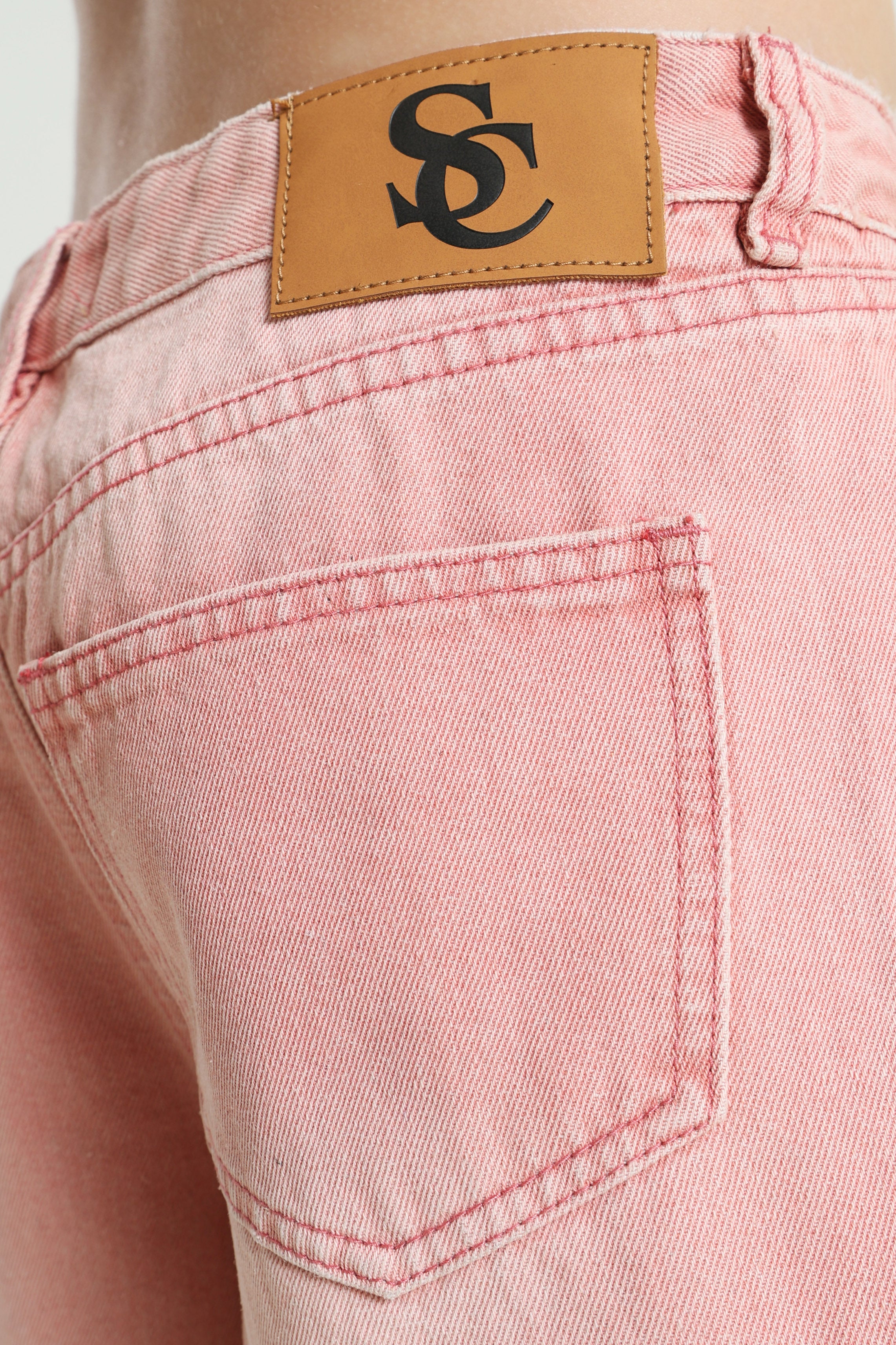 Jeans Bermudashorts - Used Pink