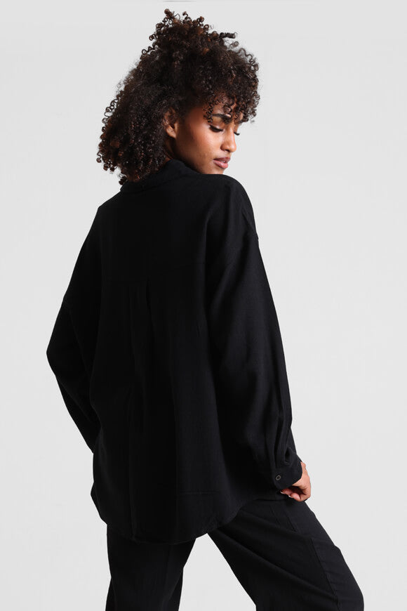 Chemise oversize en lin - Noir