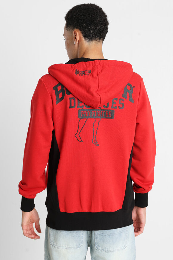 Kapuzensweatjacke - Red + Black