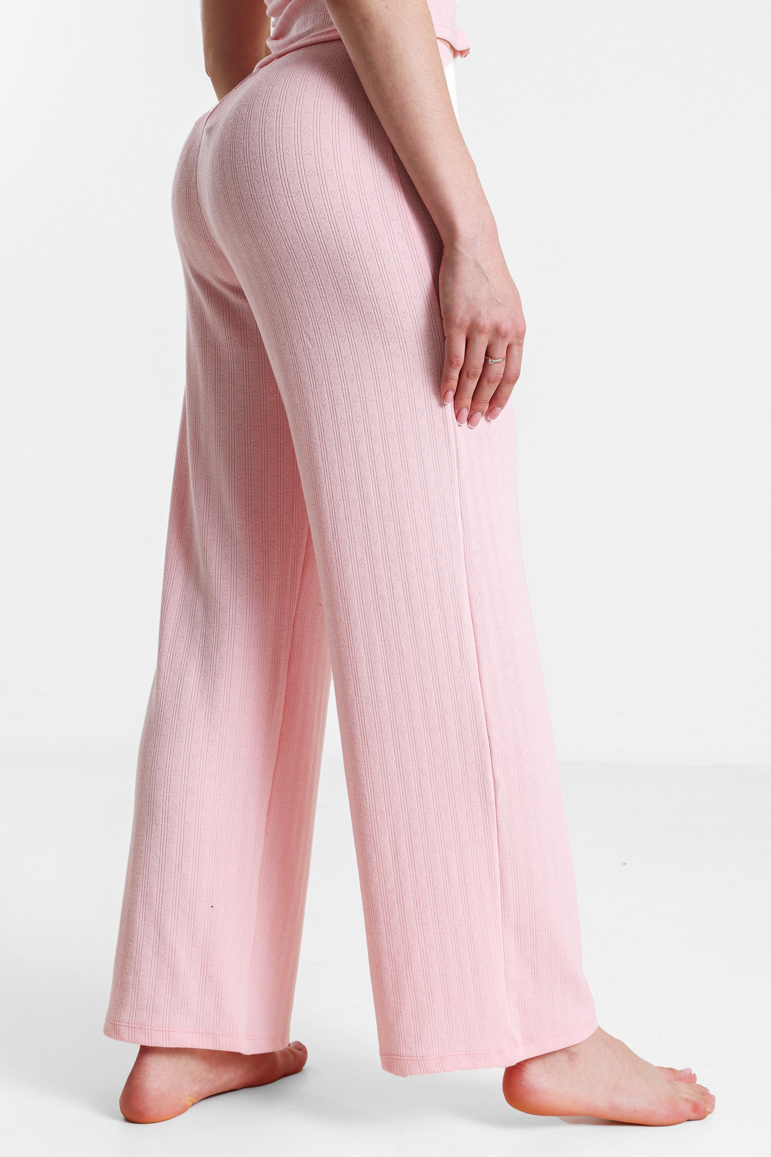 Strukturierte Stoffhose - Rosa