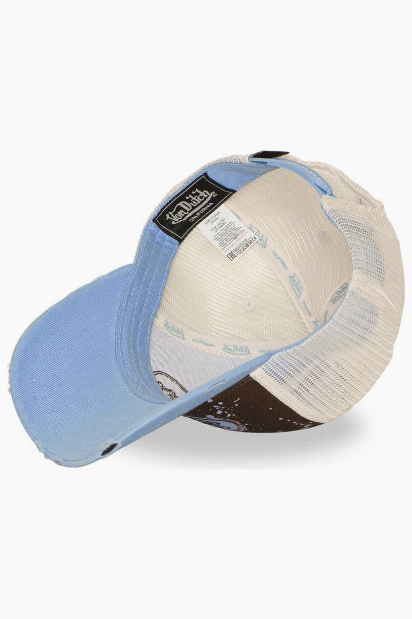 Trucker Cap / Snapback - Brown + Beige + Blue