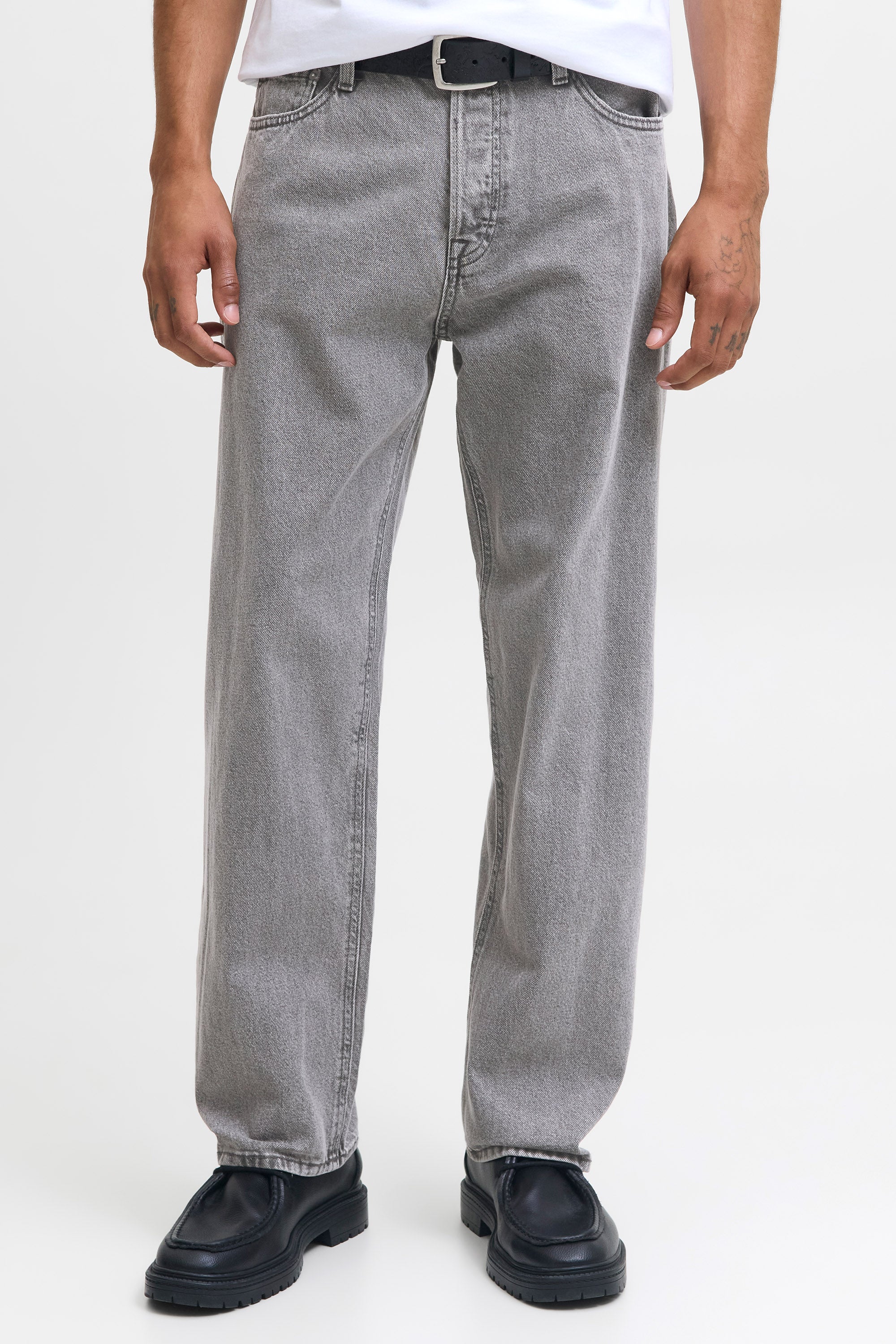 JJIEDDIE loose fit jeans L32 - Grey Demin