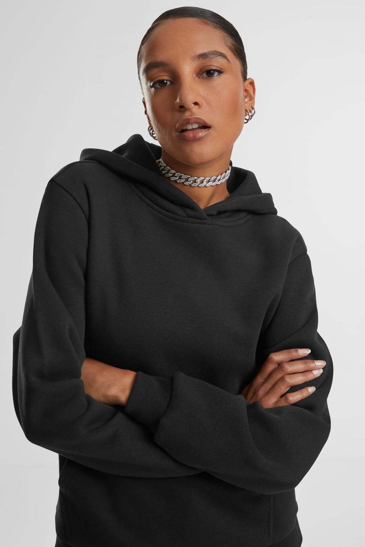 Fluffy hooded sweatshirt - Black