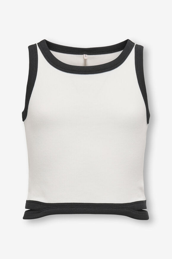 KOGBINA Débardeur à côtes - Cloud Dancer + Black