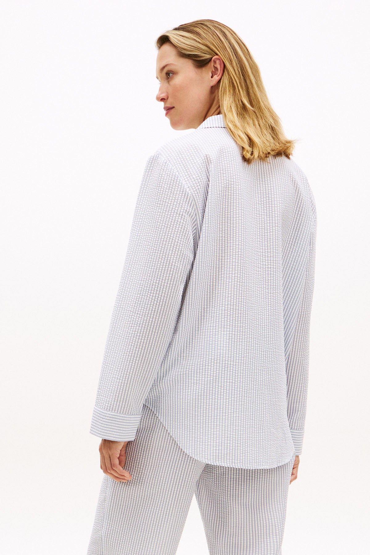 Hemd aus Seersucker - Ithaca Brisk Blue