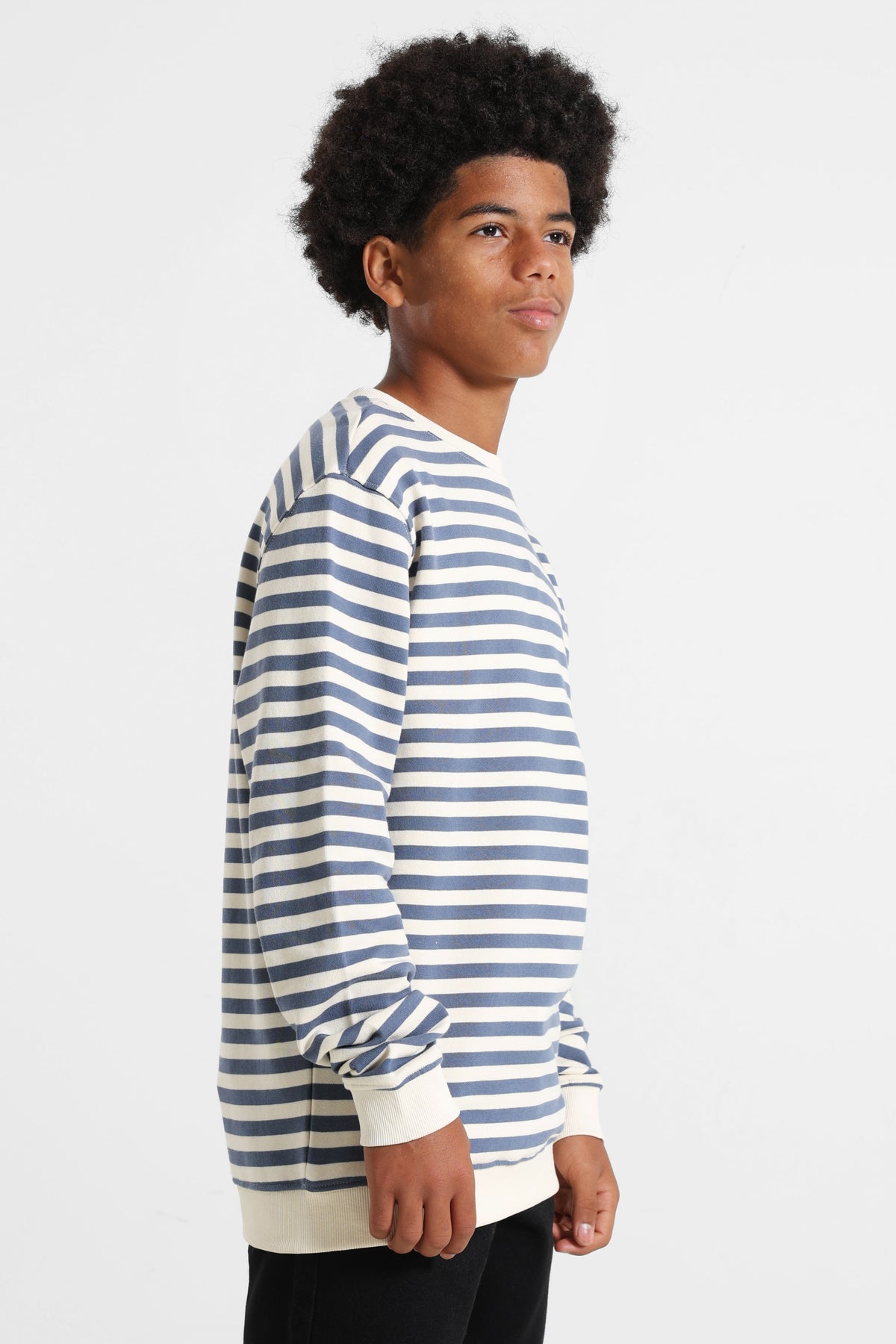 Striped Sweatshirt - Whitesand + Vintageblue