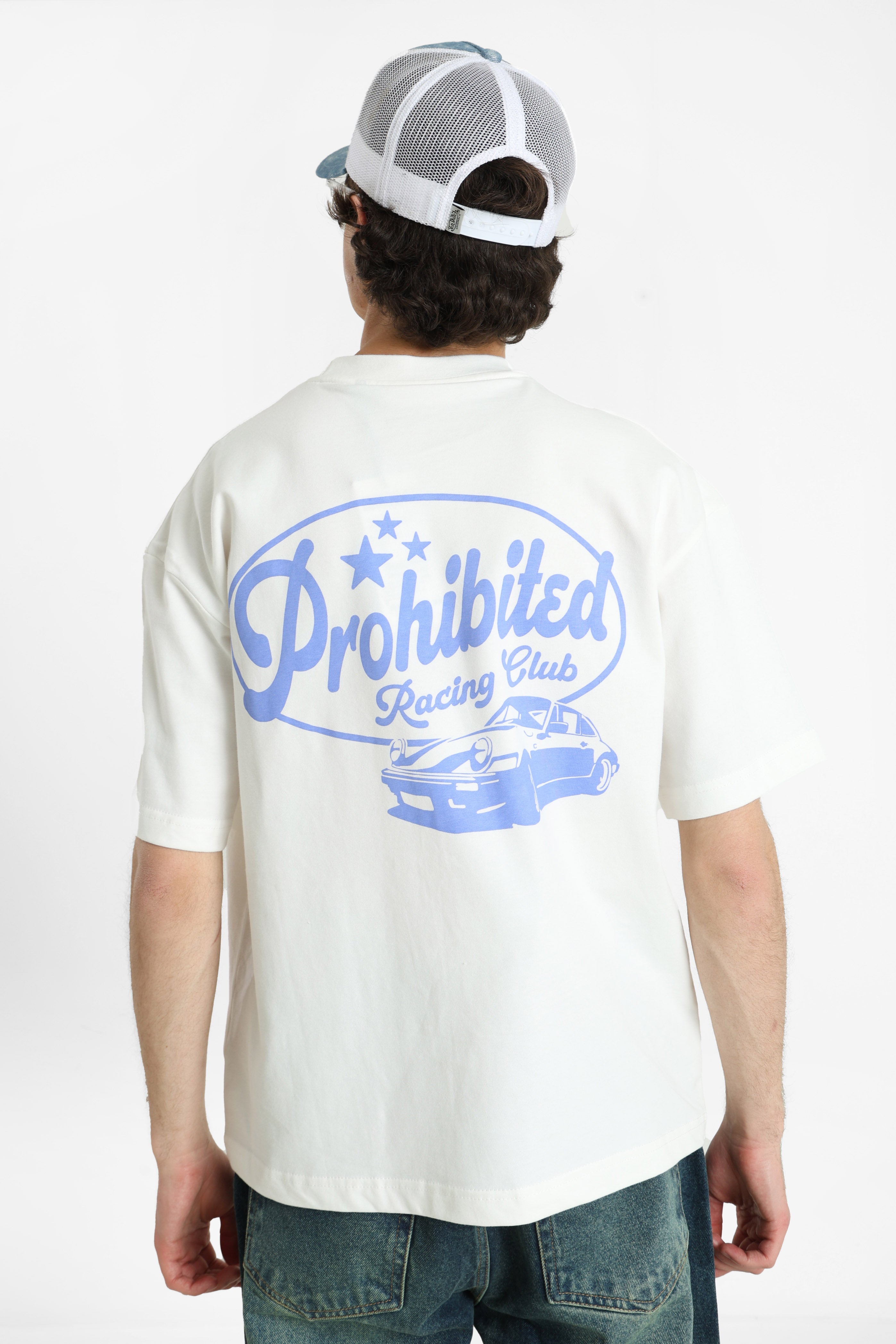 Tuning Club T-Shirt - Offwhite + Blue