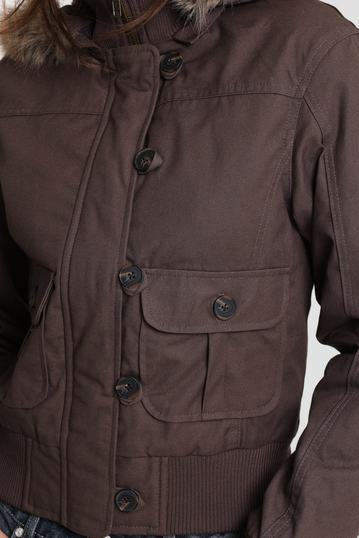 Veste bomber doublée - Brun foncé