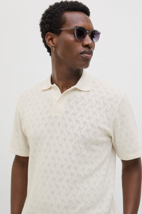 JPRBLATRENT Strick Poloshirt - Cloud Dancer