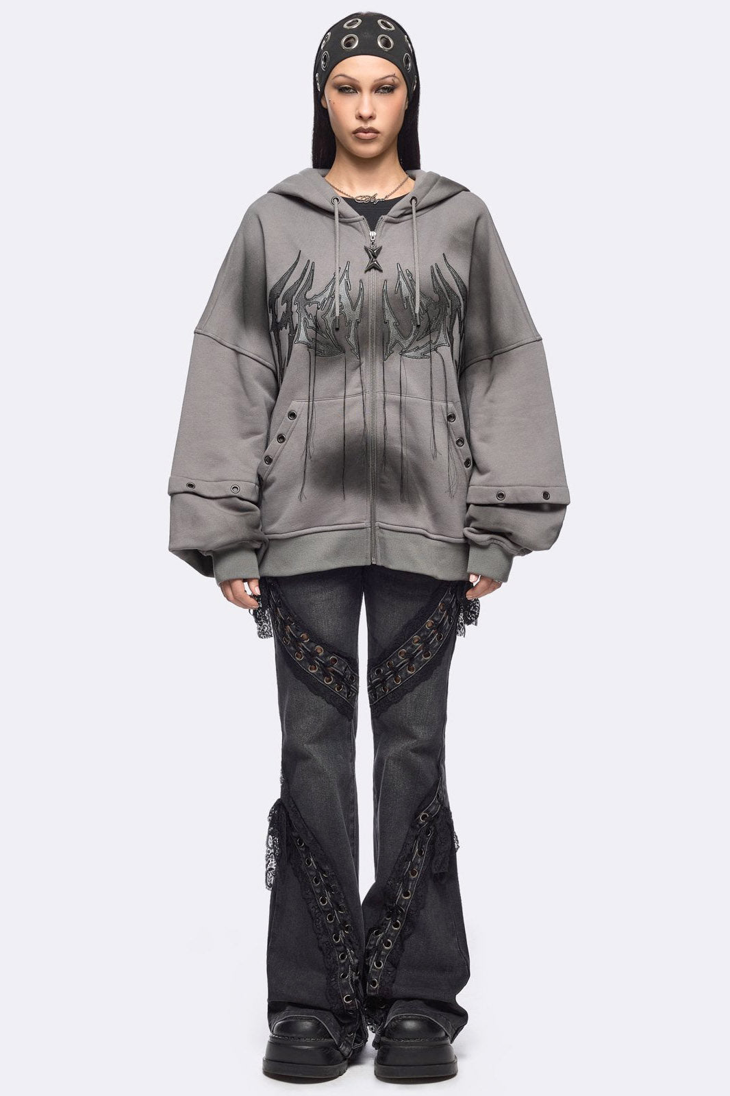 Sweat à capuche oversize Heaven - Grey