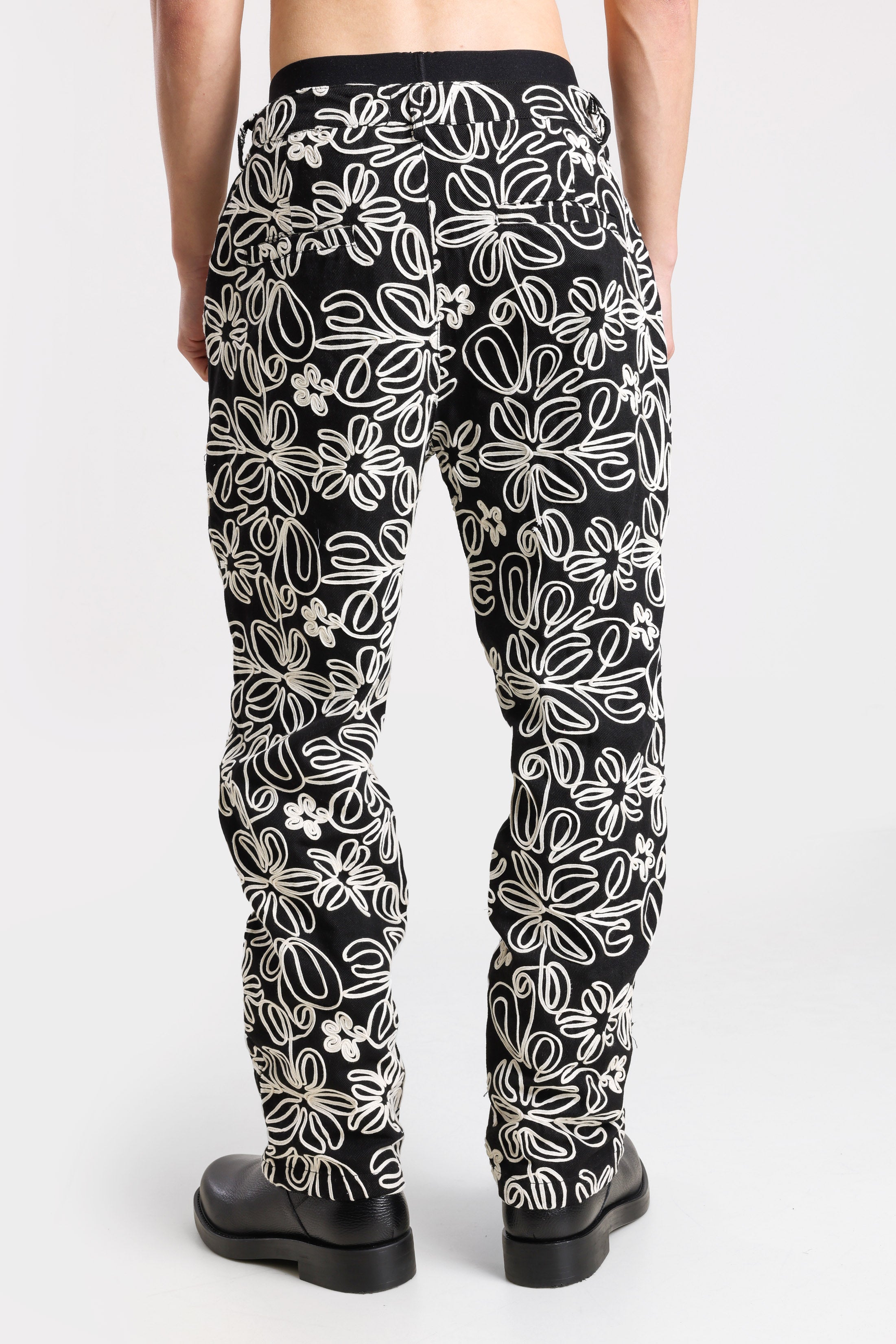 Stoffhose - Black + Offwhite