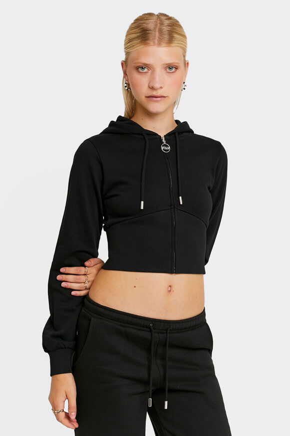 Sweat à capuche Crop - Noir