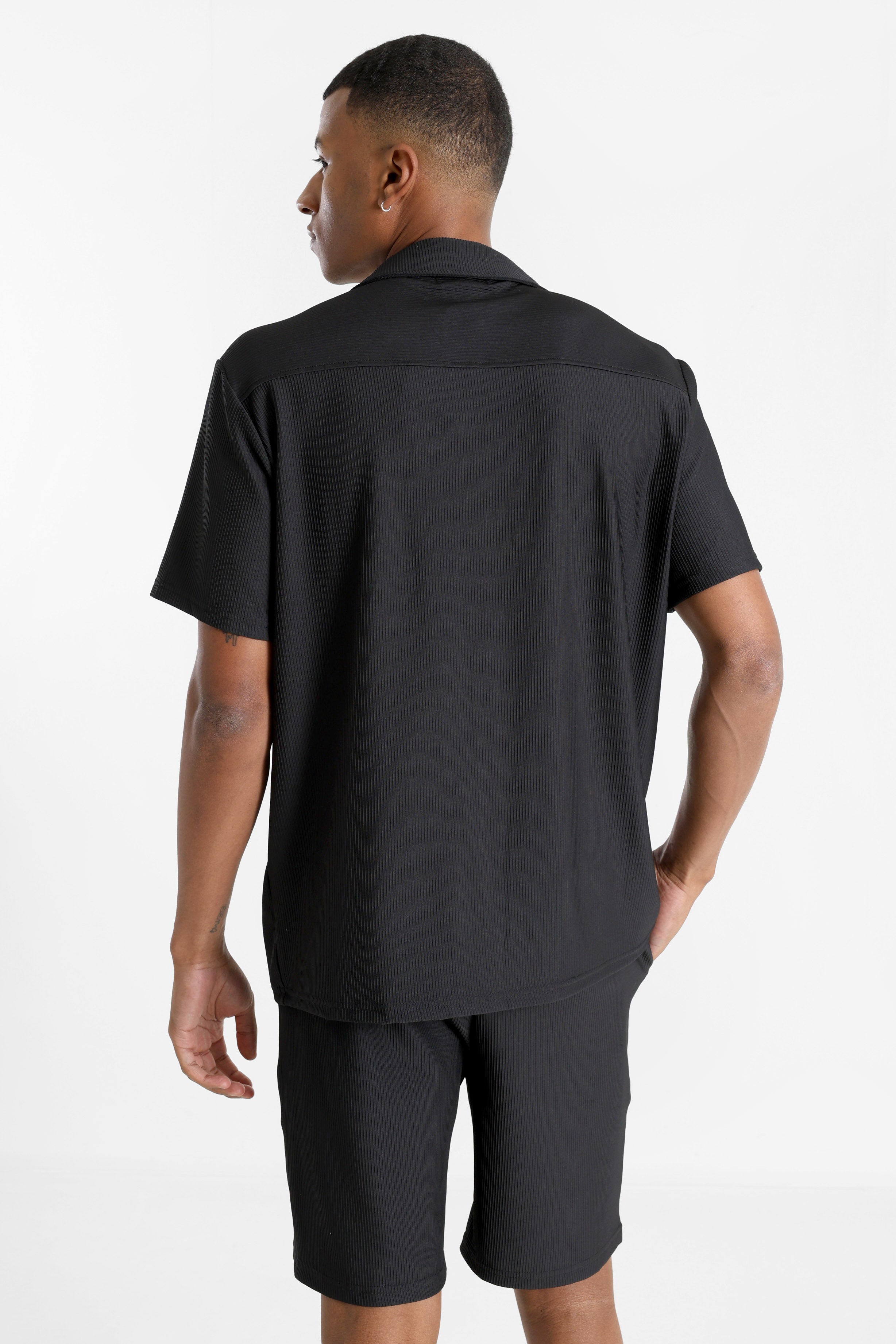 Strukturiertes Hemd - Black