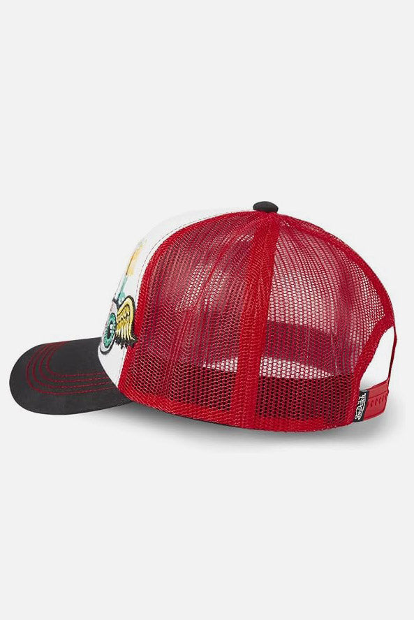 Trucker Cap / Snapback - White + Red + Black