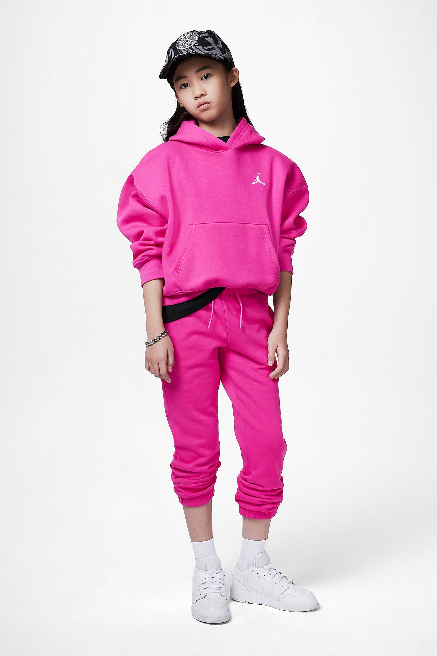 Brooklyn Kapuzensweatshirt - Fire Pink + White