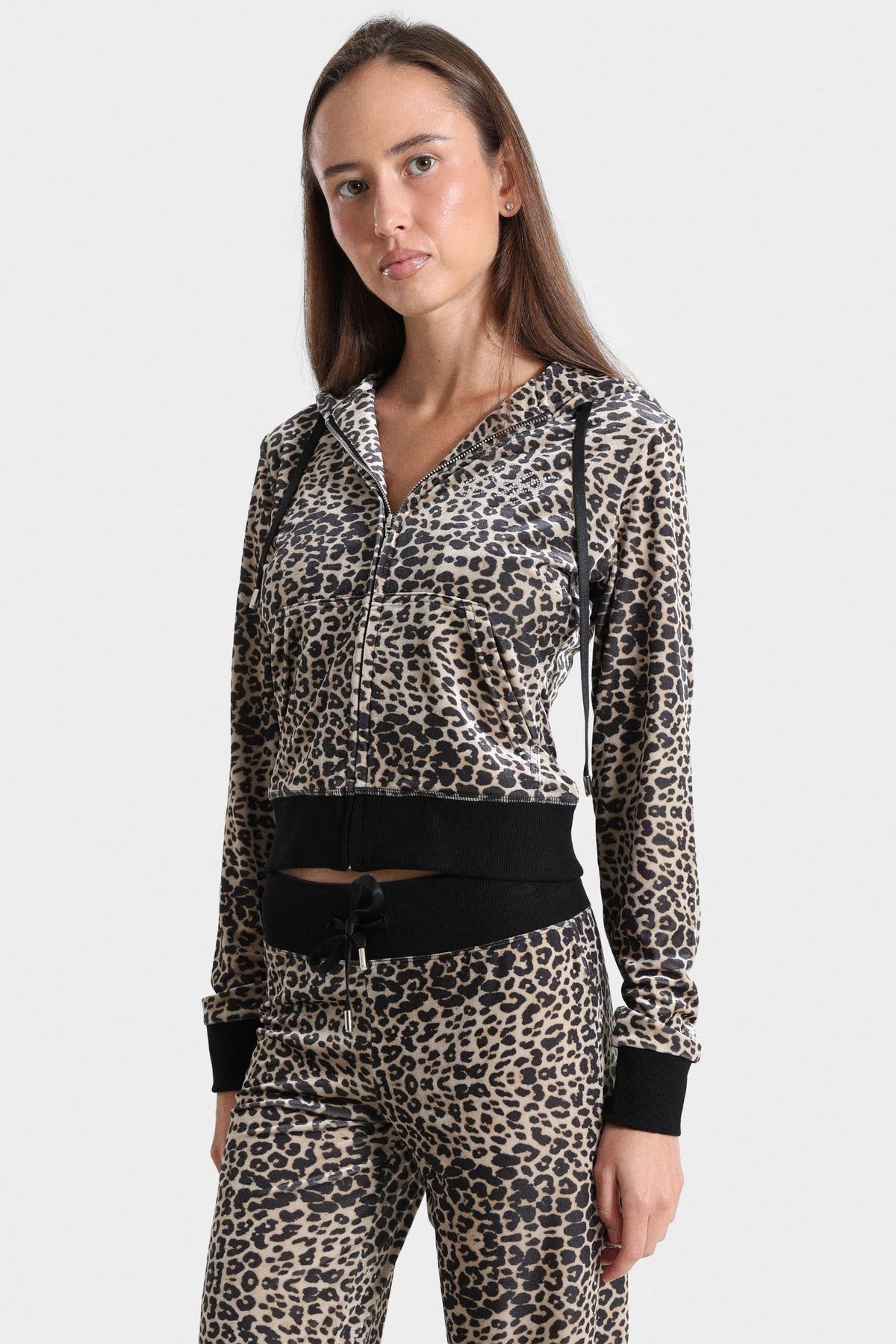 Short velvet jacket - Leopard
