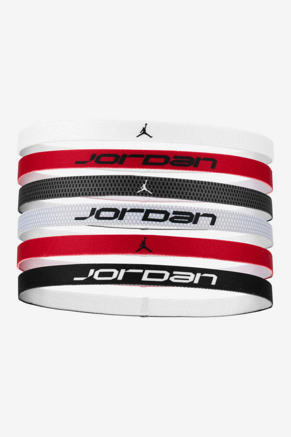 Sechserpack Sport Haarbänder - White + Black + Gym Red