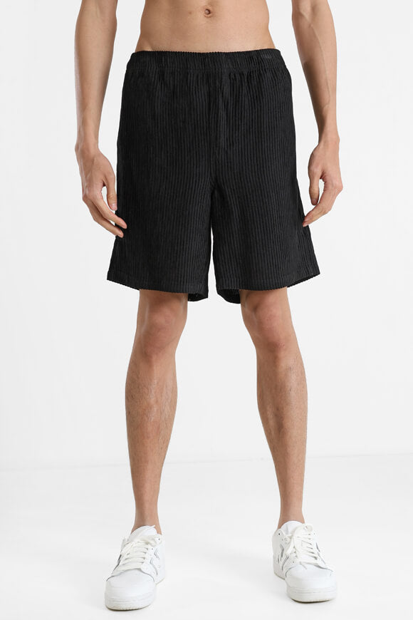 Strukturierte Stoffshorts - Schwarz