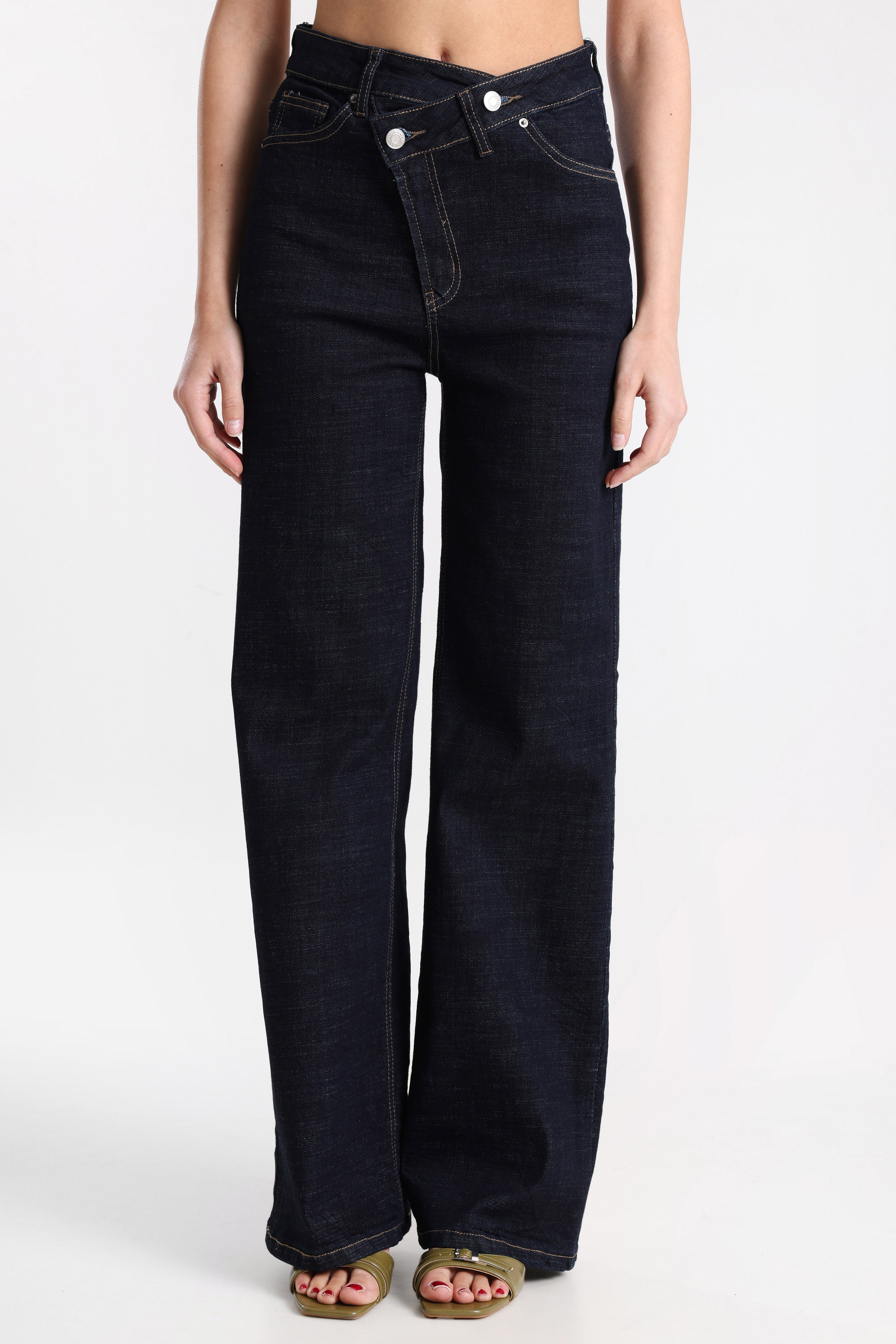 Wide Leg Jeans - Raw Blue