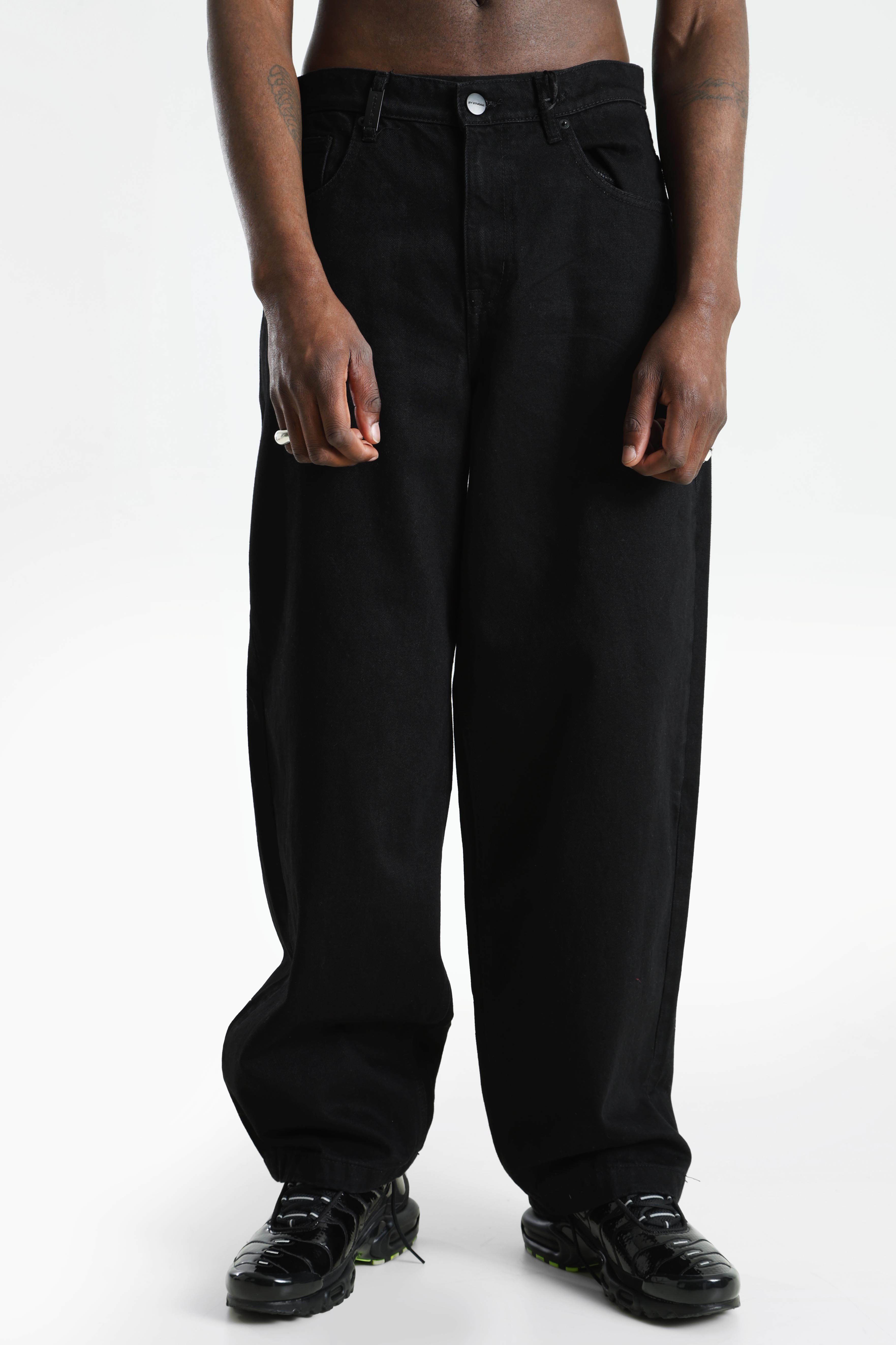 Eren Wide Baggy Jeans L32 - Black Denim