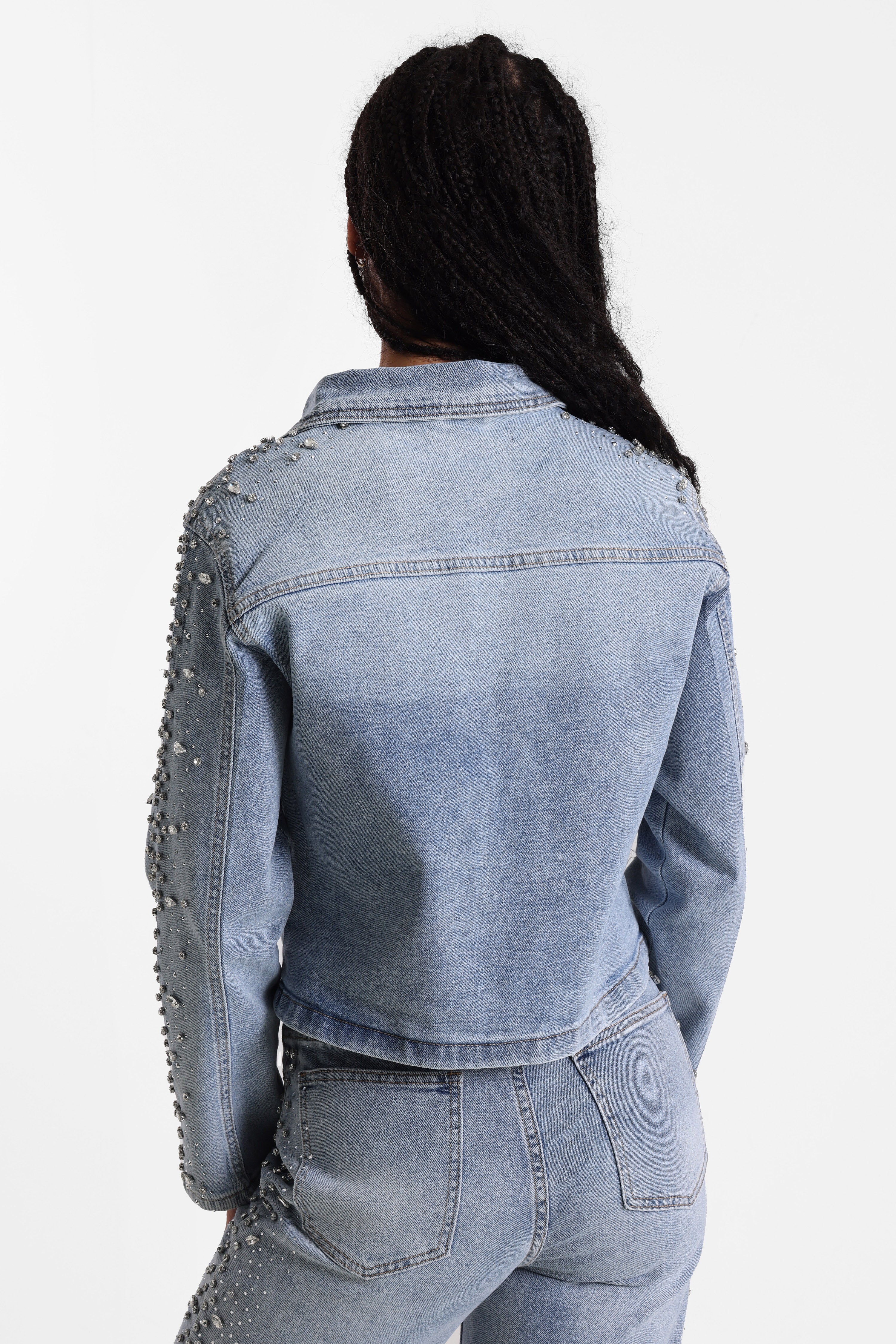 Giacca di jeans con strass - Blue