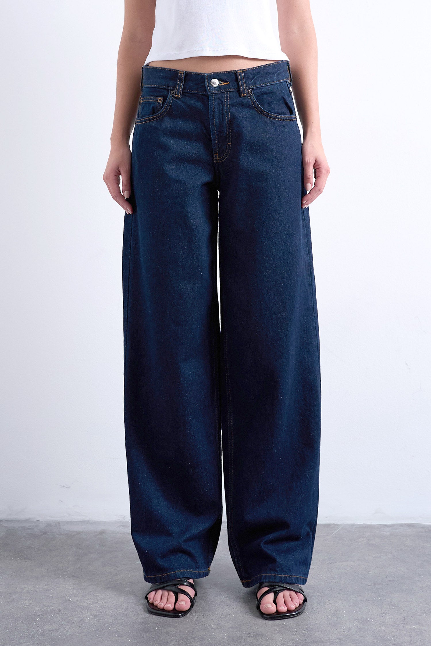 TSCINCH Wide Leg Jeans L32 - Dark Blue Denim
