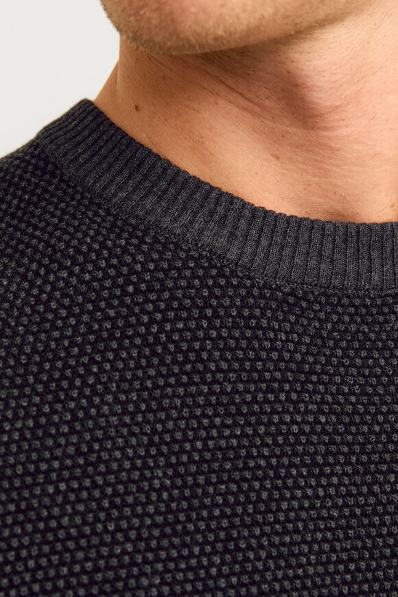 Globe fine knit sweater - Dark Grey Melange